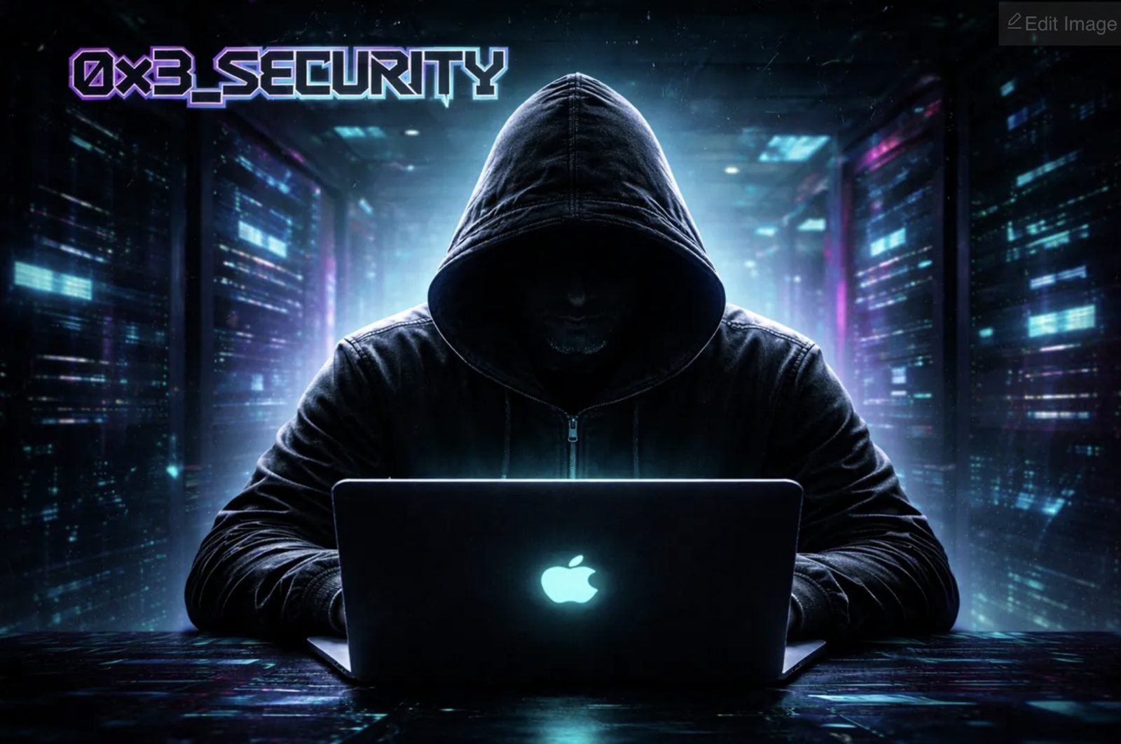 Hooded figure at laptop in server room — malicious Chrome extension data theft