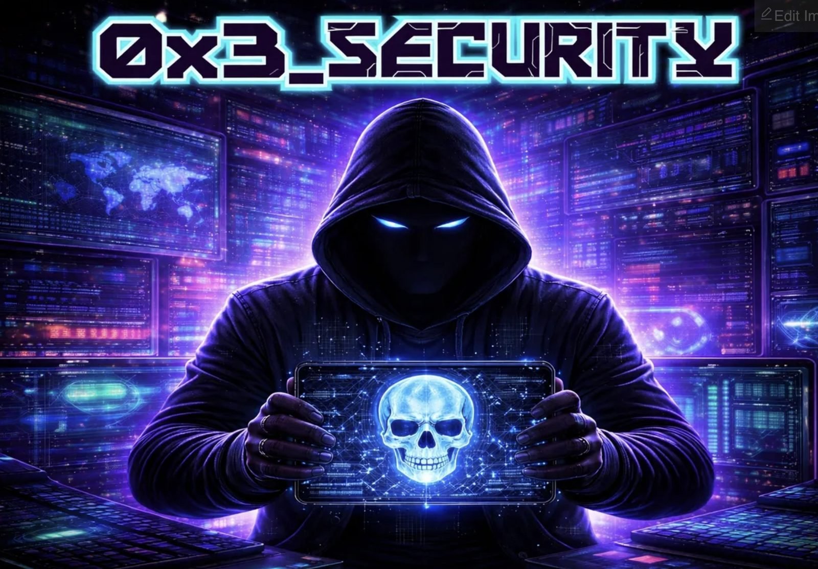 Hooded skull figure holding a tablet — identity and cloud attacks on SMBs